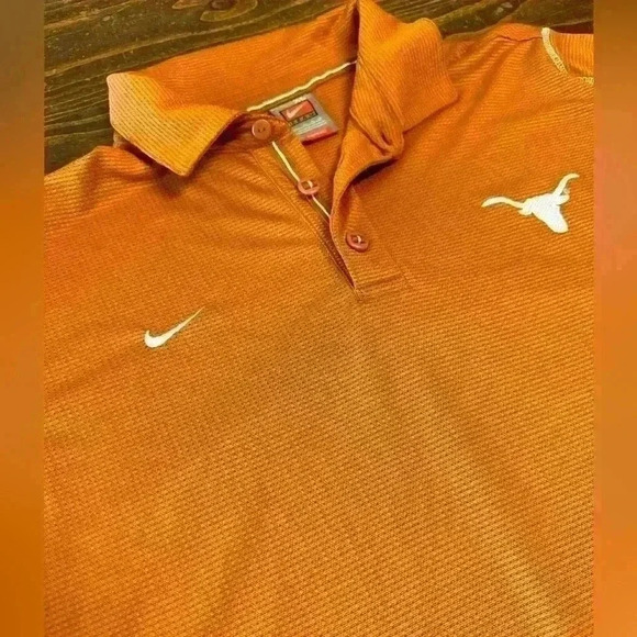 Nike Dri Fit Texas Longhorns Mens XL Burnt Orange White Panels Short Sleeve Polo - Picture 1 of 9
